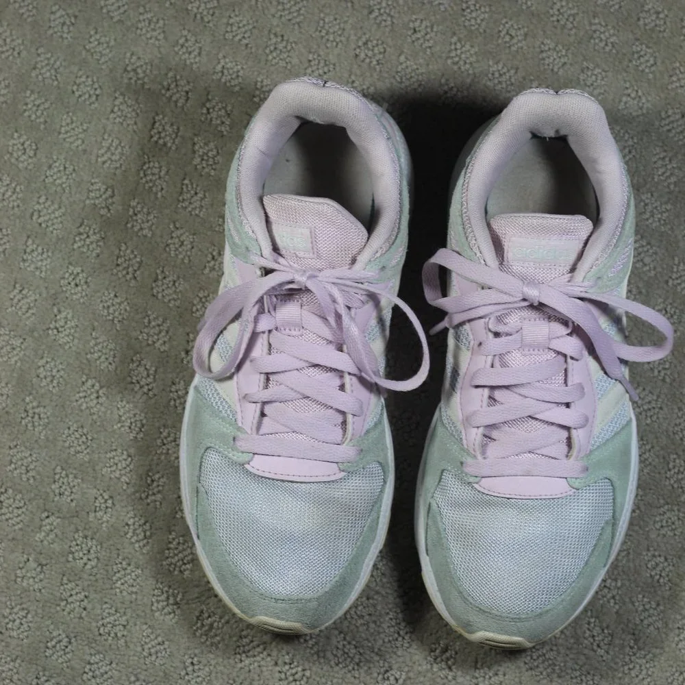 Adidas Cloudfoam  Size 8.5 Light Pink and Grey Athletic Sneakers